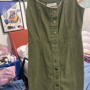 Urban Outfitters Green Button-Down Dress